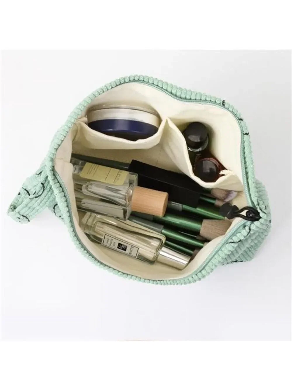 Corduroy makeup bag set cosmetic pouch toiletry organizer travel bag for women